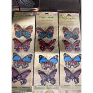 Crafter's Square 3D Pop-Up Butterfly Stickers Glitter 3 Packs 12 Total 308358